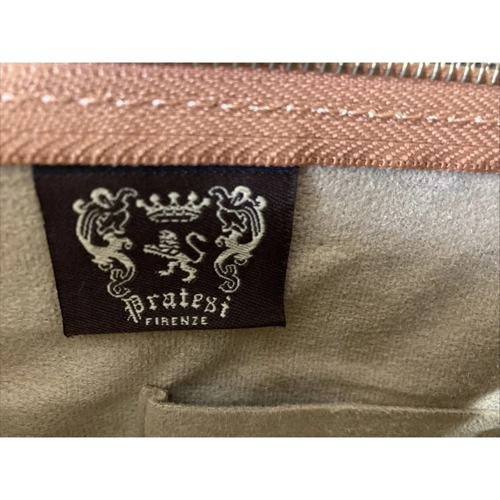 Pratesi Firenze Oversized Leather Clutch NWT Brown Made In Italy